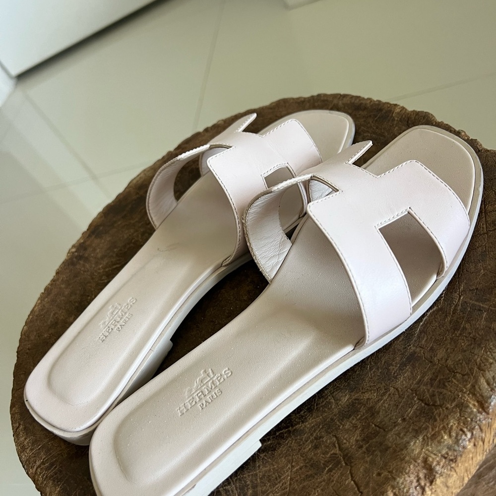 Auth Hermes Oran light pink sandals size 39 - Picture 6 of 8